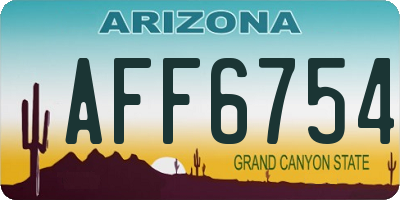 AZ license plate AFF6754