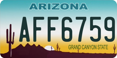 AZ license plate AFF6759
