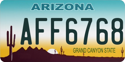 AZ license plate AFF6768
