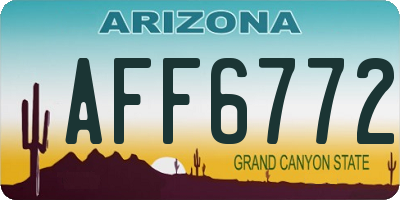 AZ license plate AFF6772