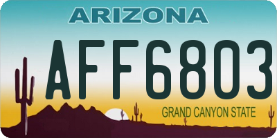 AZ license plate AFF6803
