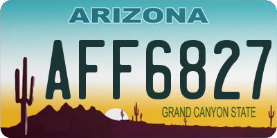 AZ license plate AFF6827