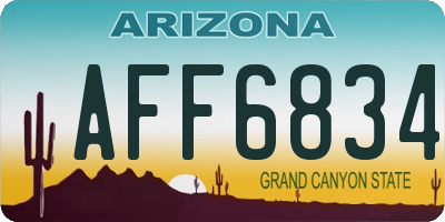 AZ license plate AFF6834
