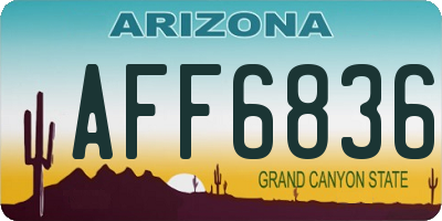 AZ license plate AFF6836
