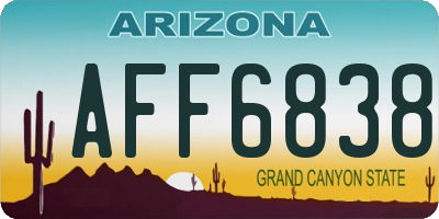 AZ license plate AFF6838