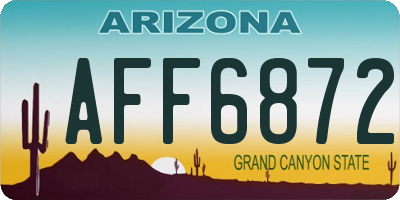 AZ license plate AFF6872