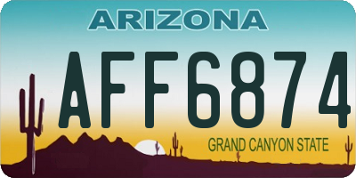 AZ license plate AFF6874