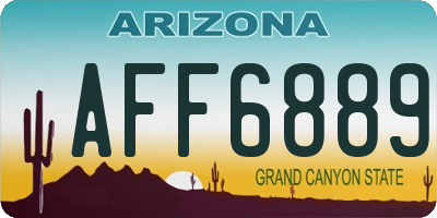 AZ license plate AFF6889