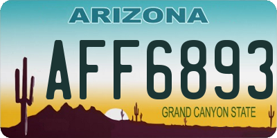 AZ license plate AFF6893