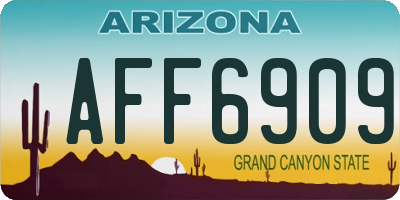 AZ license plate AFF6909