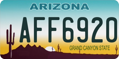 AZ license plate AFF6920