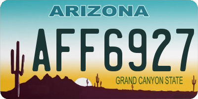 AZ license plate AFF6927