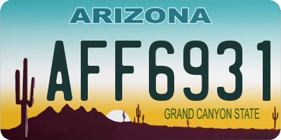 AZ license plate AFF6931
