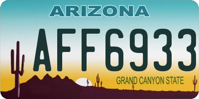 AZ license plate AFF6933