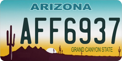 AZ license plate AFF6937