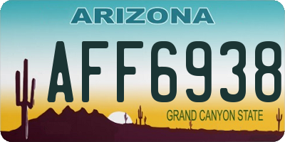 AZ license plate AFF6938