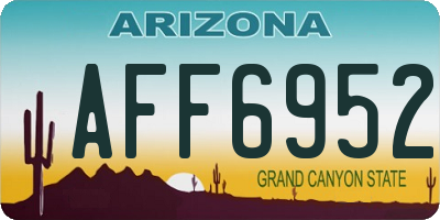 AZ license plate AFF6952