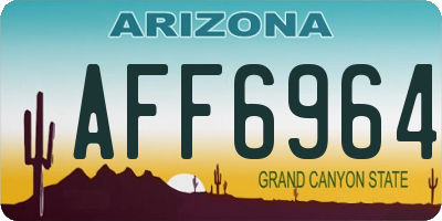 AZ license plate AFF6964