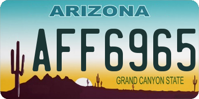 AZ license plate AFF6965