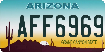 AZ license plate AFF6969