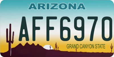 AZ license plate AFF6970