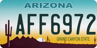 AZ license plate AFF6972