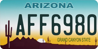 AZ license plate AFF6980