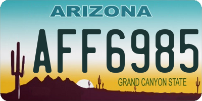 AZ license plate AFF6985