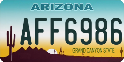 AZ license plate AFF6986