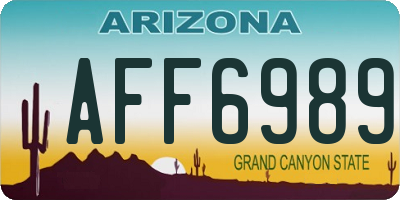 AZ license plate AFF6989