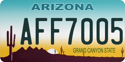 AZ license plate AFF7005