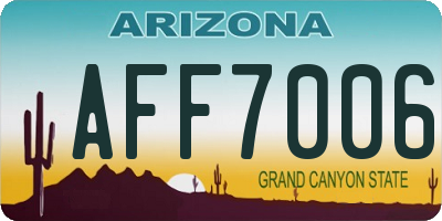AZ license plate AFF7006