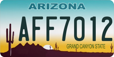 AZ license plate AFF7012