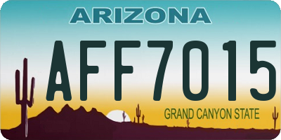 AZ license plate AFF7015