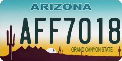 AZ license plate AFF7018