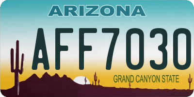 AZ license plate AFF7030