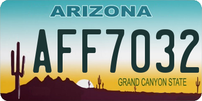 AZ license plate AFF7032