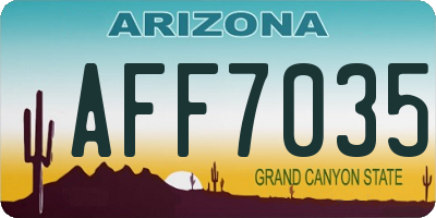 AZ license plate AFF7035