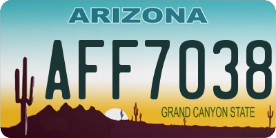 AZ license plate AFF7038