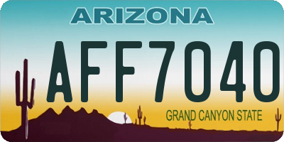AZ license plate AFF7040