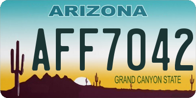AZ license plate AFF7042