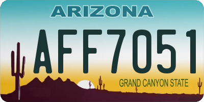 AZ license plate AFF7051