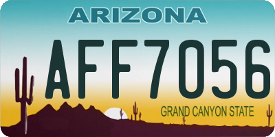 AZ license plate AFF7056