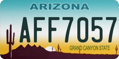 AZ license plate AFF7057