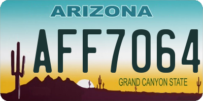 AZ license plate AFF7064