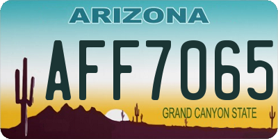 AZ license plate AFF7065