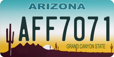 AZ license plate AFF7071