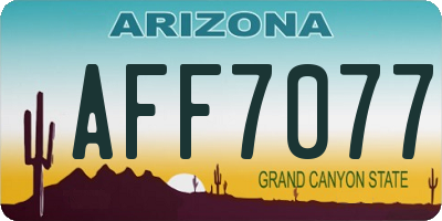 AZ license plate AFF7077