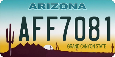 AZ license plate AFF7081