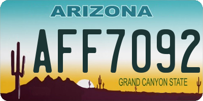 AZ license plate AFF7092